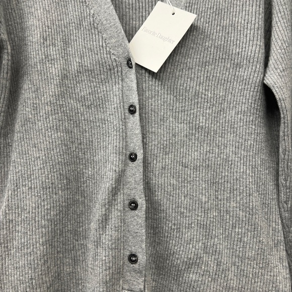 NEW NWT Favorite Daughter Long Sleeve Button Front Bodysuit Grey Moth SZ Large L - Picture 9 of 9